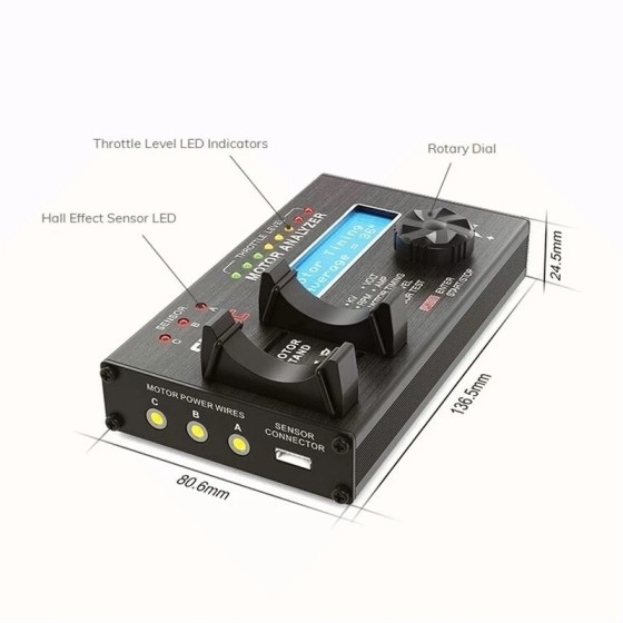 Hot SKYRC BL Motor Analyzer SK-500020 Brushless Motor KV Current Voltage Speed Rpm Noise Level Hall Sensor Effect Checker